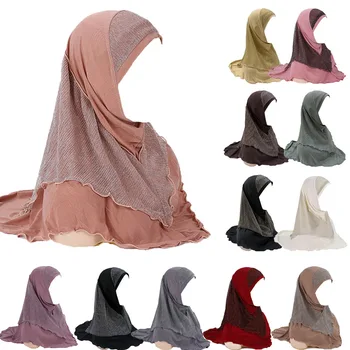 Femeile Musulmane Trage Pe Poartă Instant Hijab Plasă Plină Acoperi O Bucată Amira Chimioterapie Capac Bonnet Șaluri Eșarfă Cap De Folie De Rugăciune Islamice