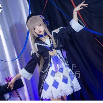 Joc Honkai Impact 3 Cosplay Anime Star Feroviar Heita kawaii Lolita Rochii de Fete de Halloween Carnaval Haina Pălărie Lanț Guler de Arc Costum