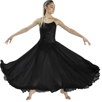 Copii Nylon/Lycra Cu Paiete, Dans Tricou Rochie Șifon Neregulate Fuste Fete Pentru Dans Balet Doamnelor Costum Liric Rochie De Dans