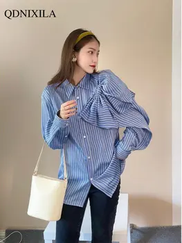 Femei Tricou Elegant și Tineret Femeie Bluze Papion Albastru cu Dungi Bluza Femeie de Moda Bluza 2023 coreean Haine de Femei Femei Tricou Elegant și Tineret Femeie Bluze Papion Albastru cu Dungi Bluza Femeie de Moda Bluza 2023 coreean Haine de Femei 1