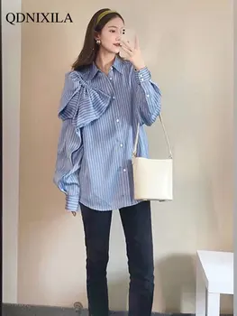 Femei Tricou Elegant și Tineret Femeie Bluze Papion Albastru cu Dungi Bluza Femeie de Moda Bluza 2023 coreean Haine de Femei Femei Tricou Elegant și Tineret Femeie Bluze Papion Albastru cu Dungi Bluza Femeie de Moda Bluza 2023 coreean Haine de Femei 2