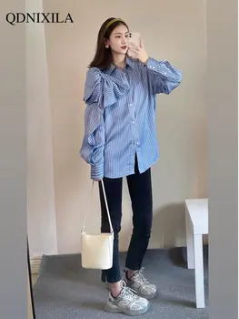 Femei Tricou Elegant și Tineret Femeie Bluze Papion Albastru cu Dungi Bluza Femeie de Moda Bluza 2023 coreean Haine de Femei Femei Tricou Elegant și Tineret Femeie Bluze Papion Albastru cu Dungi Bluza Femeie de Moda Bluza 2023 coreean Haine de Femei 5