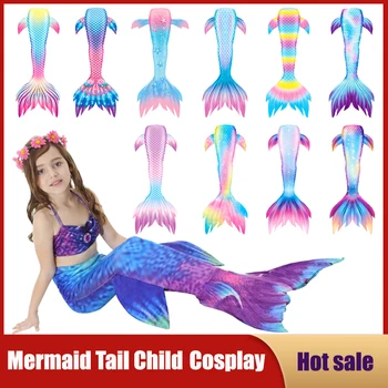 Fantezie Sirenă Cozi De Înot Pentru Copii Rochie De Petrecere De Halloween Cosplay, Costume Copii Bikini Swimmingsuit Fata De Plaja Costum De Baie
