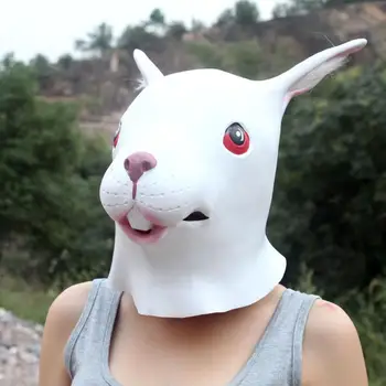 Noua Petrecere de Halloween Cosplay Animal Masca Latex, Masca de Iepure Bunny Masca Deghizări de Iepuri Fata Masca Cap