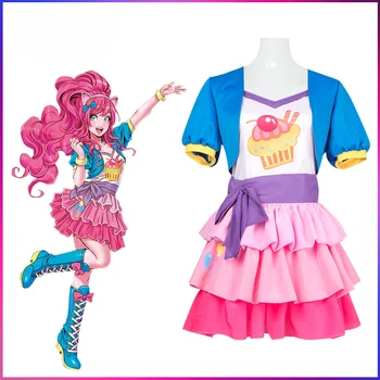 Desene Animate Anime Little Pony Pinkie Pie Cosplay Costum De Moda Uniformă Tinuta De Halloween Petrecere De Crăciun Printesa Frumoasa Fusta