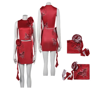 Ada Wong Cosplay Costum Pentru Fete Anime Joc Resident 4 Rochie Roșie Fantasia Femei Carnaval De Halloween Petrecere De Sex Feminin Deghizare Costum