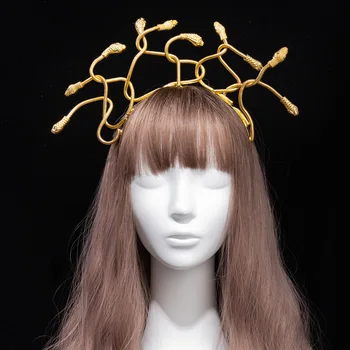 Metal Medusa Formă De Șarpe Articole Pentru Acoperirea Capului Cosplay Retro Benzi Peruca Halloween Costum De Carnaval Costum Petrecere A Propunerii De Înaltă Calitate