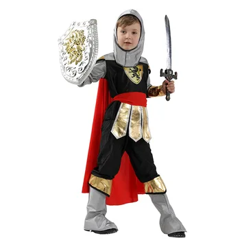 Băieții Cavaler Medieval De Costume De Copii Pentru Copii De Halloween Carnaval European Royal Prince Warrior Cosplay Petrecere De Lux Rochie De Până