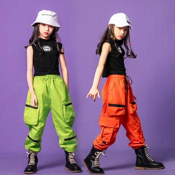 Fetelor Jazz Dans Îmbrăcăminte pentru Fete Street Dance Performance Set pentru Copii Hip Hop Show de Moda de Îmbrăcăminte pentru Copii de Performanță
