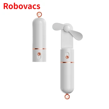 Robovacs Ventilator Portabil Mini Ventilator Portabil USB 800mAh Reîncărcare de Mână Buzunar Mic Ventilator cu Lanterna Power Bank Caracteristică