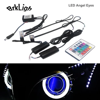 Multi-Color RGB Diavolul Ochii Proiector Lentilă DRL LED Bluetooth APP 2.5 Faruri de Motocicletă Mini Proiector Lenscar Accesorii Auto