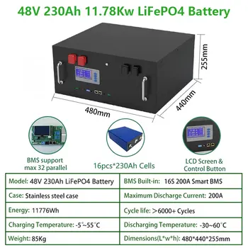 NOI LiFePO4 48V 230Ah 200Ah 100Ah Bateria 51,2 V 12Kw 10Kw 6000 Ciclu Max 32 Paralel PC Monitor Baterie Invertor POATE RS485 NOI LiFePO4 48V 230Ah 200Ah 100Ah Bateria 51,2 V 12Kw 10Kw 6000 Ciclu Max 32 Paralel PC Monitor Baterie Invertor POATE RS485 4