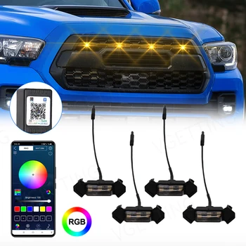 Grill Lumina Universal de Zi de Funcționare RGB Auto Eagle Eye cu LED-uri APP de Control Grila de Iluminat Grila Centrală de Avertizare Pumn Accesorii