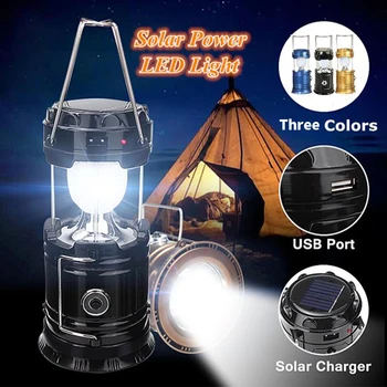 Agățat Portabilă Reîncărcabilă Led Lampă Solară de Încărcare USB Felinar Exterior Impermeabil Lumini Cort de Camping Echipament Consumabile