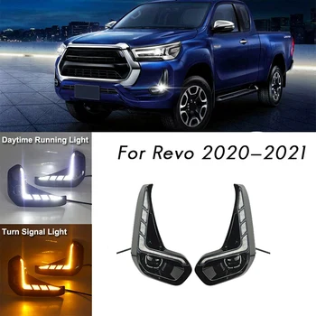 pentru Toyota Hilux Revo 2020 2021 LED DRL Lumini de Zi cu Semnalizare Bara de Ceață Lumina Lampa