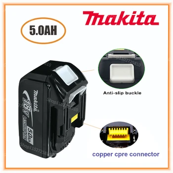 100% Originale Makita 18V 5.0 Ah Reincarcabila Instrumente de Putere Baterie cu LED baterie Li-ion de Înlocuire LXT BL1860B BL1860 BL1850