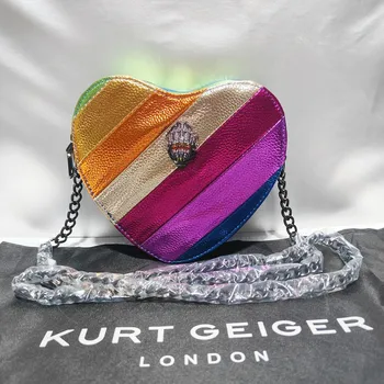 2023 Kurt Geiger Inima în Formă de Curcubeu Femei Crossbody Genti Colorate PU Tote Geantă de Călătorie în aer liber Geantă de Umăr de Design de Moda