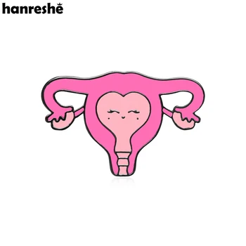 Hanreshe Medicale Ginecologie Email de Desene animate Uterului Brosa Femei Fete Rever Rucsac Vagin Insigna de Bijuterii pentru Asistenta Medicului