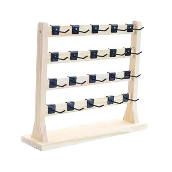 Cercei din lemn Display Stand cu Cârlige Multifuncțional pentru Comoda Dormitor
