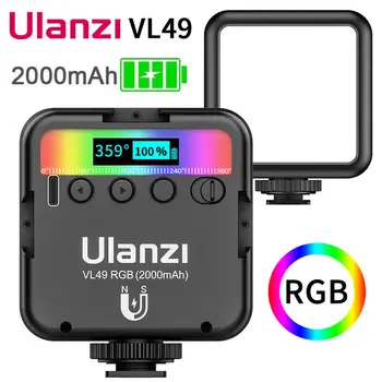 Ulanzi VL49 LED RGB Lumina Video 2000mAh Vlog Umple de Lumină Pe Telefon aparat de Fotografiat lumină