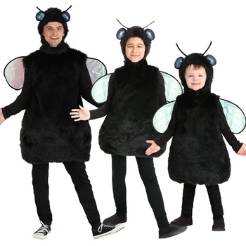 Adult, Băiat și Fată de Copii Halloween, Petrecere de Carnaval Animale Costum Negru Cam Zbura Mascarada Cosplay Aripi