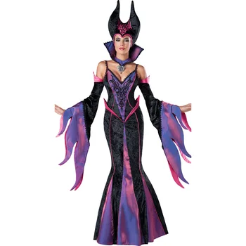 Vrajitoarea Maleficent Frumusete De Dormit De Cosplay, Costume Pentru Adulti Femei Costume De Hallowen Rău Rochie Neagră Corn Pălărie Tinuta Pălărie Casca Capota
