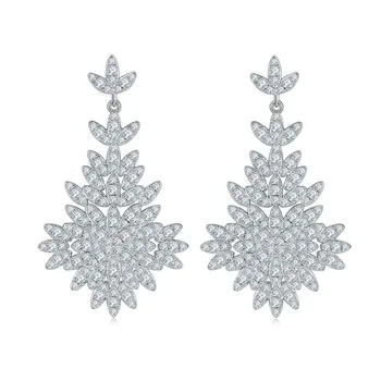 BOEYCJR Argint 925 Elegant Moissanite VVS Bijuterii Fine de Diamant Cercei Stud pentru Femei Cadouri