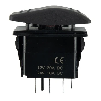 1 buc Moment Comutator Basculant Toggle On/Off/On 12V/20A 7Pin DPDT Red LED Lumina Plastic ABS basculantă