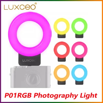 LUXCEO P01RGB Circulară de Lumină Fotografie Reglabil Luminozitatea de Culoare Temperatura de Culoare lumina Portabil de lumină Ambientală
