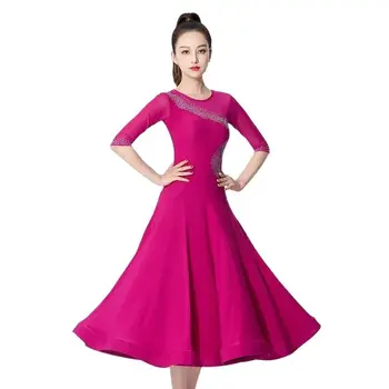 Dans Rochii cu buline rochie de bal foxtrot rochie Femei Etapă Vals de Bal Rochie rosu negru