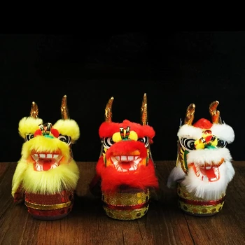 Leu Display Vânt Chineză Dragon Cu Cap De Leu Display Tradiționale În Miniatură Cadou Ornament Leu Tambur De Dans Leu
