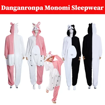 Anime Danganronpa Monomi Monokuma Sleepwear Cosplay Pijamale, Costume De Adult Drăguț Roz Salopeta Pijamale Petrecerea De Halloween Costum