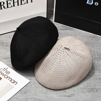 Casual Bereta Pălărie Capac Ochiurilor De Plasă Respirabil Capac Rento Vânzător De Ziare Stil Reglabil Moda De Vara De Culoare Solidă Hat Pentru Femei