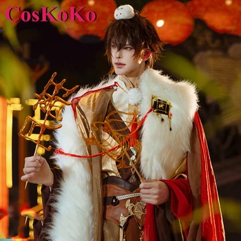 CosKoKo Zhongli Cosplay Anime Joc Genshin Impact Costum La Patru Mări Moda Stil Vechi Uniforme Barbati Rol De Îmbrăcăminte