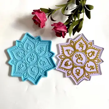 DIY Șase caractere Mantra Coaster Cristal Rășină Epoxidică Mucegai Decor de Masă Tava de Rășină de Silicon Mucegai