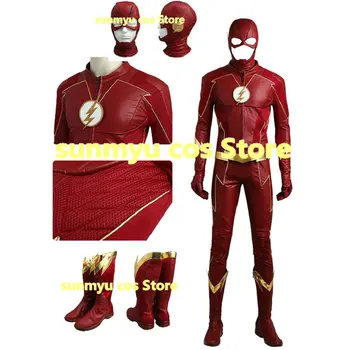 Flash 4 Barry Allen Costume Cosplay Costum Personalizat Dimensiune Flash Halloween Cosplay