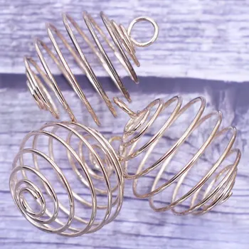 Pandantive Spirală Margele Cușcă de Primăvară Runda Aliaj de Placat cu Aur Rose De Farmec Coliere Bijuterii DIY Găsirea 30mm