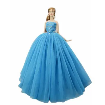 1/6 BJD Papusa Haine Albastru Sequin Rochie de Mireasa Pentru Barbie Haine de Printesa Rochie de Petrecere 11.5