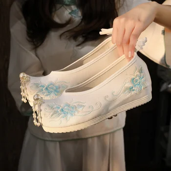 La modă Chineză Tradițională Retro Hanfu Pantofi Pantofi Brodate Antic Femei Singure Pantofi de Epocă Pantofi de Dans