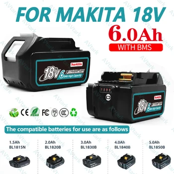 Makita 18V Acumulator 6Ah 18650 baterie Litiu-ion de Înlocuire BL1860B BL1860 BL1850 Reîncărcabilă Instrument de Putere Baterie DDF486 DF488