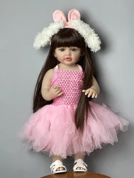BZDOLL 55 CM Corp Plin de Silicon Renăscut Baby Girl Papusa Jucărie 22 Inch Realiste Printesa Copilul de Artă Bebe Cadouri pentru Ziua Copilului
