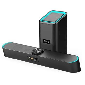 3D Boxe de Calculator AUX Bluetooth prin Cablu Difuzor Surround Sunet Stereo Speaker 2.1 Subwoofer Sound Bar