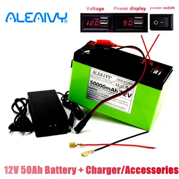 Noi 12v 50Ah 18650 Litiu Acumulator Potrivit pentru Energie Solară și Vehicul Electric Display Baterie +12.6 v 3A Încărcător