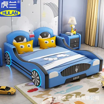 Mobilier pentru copii Motor pat Curse Strung Băieți pat de 1,2 metri pat dublu 1,5 metri