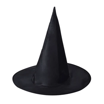 Halloween Vrăjitoare Pălărie Maro Negru Oxford, A Subliniat Crăciun Pălărie Bărbați Femei Adulte Partid Rochie Fancy Costume Capac Crescute Taff Pălării
