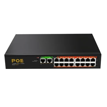 16 Port 100M+2 Porturi Gigabit POE Switch LAN HUB de Comutare Adaptor Unmanaged Switch Plug SUA