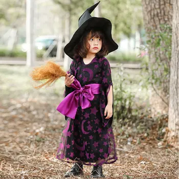 Fete De Halloween Vrăjitoare Frumos Costum Cosplay Dress Copii Petrecere De Carnaval De Imbracat Uniforma