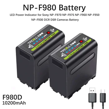 Tip Ieșire USB 10200mAh NP-F970 NP-F980 Video Acumulator Indicator de Putere pentru Sony NP-F990 NP-F975 NP-F960 NP-F950 NP-F930 DCR DSR