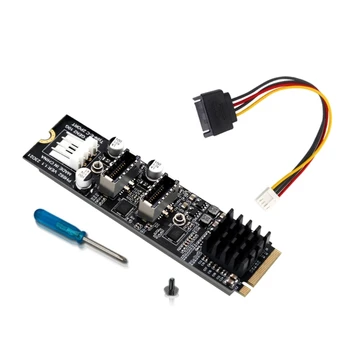 2023 Nou M-cheia NVME PCIE pentru a 2-port USB3 10G Card de Expansiune ASM3142 Cip de Înaltă Performanță Adaptor cu Radiator