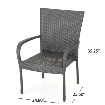 Nobil HouseOutdoor Scaun de luat Masa - Răchită - Set de 2 - Are Brațe - Gri exterior scaun scaun de grădină mobilier de grădină Nobil HouseOutdoor Scaun de luat Masa - Răchită - Set de 2 - Are Brațe - Gri exterior scaun scaun de grădină mobilier de grădină 1